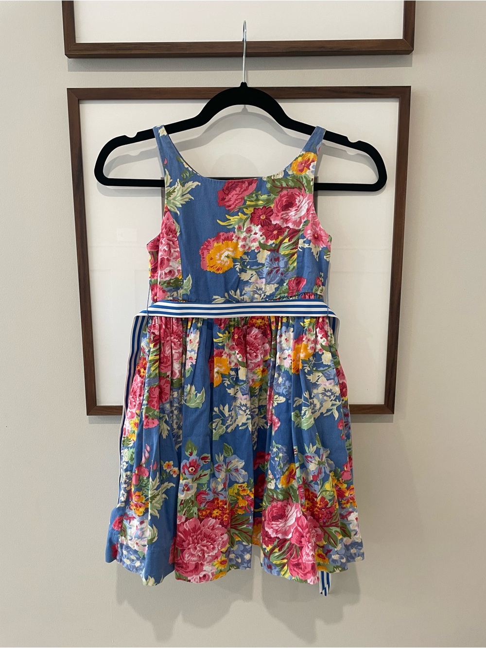 Ralph Lauren Girls Blue Floral Sundress
